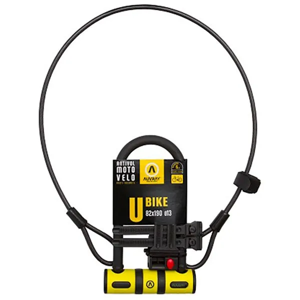 AUVRAY Support / Cable Bügelschloss, Black / yellow, One Size AUVRAY Support / Cable Bügelschloss, Black / yellow, One Size