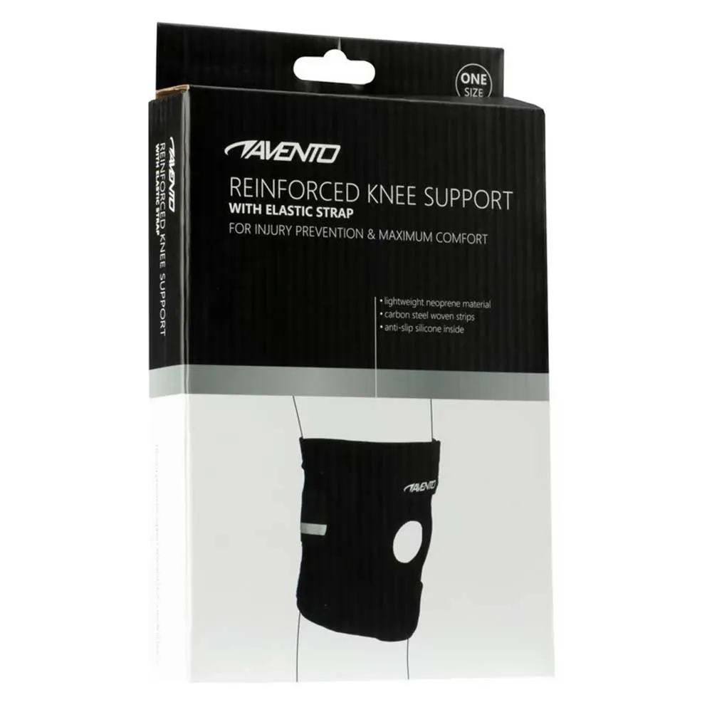 Avento Adjustable Kniebandage, Black, One Size Avento Adjustable Kniebandage, Black, One Size