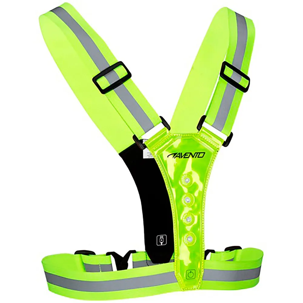 Avento Rechargeable Led Reflektierende Laufweste unisex, Fluorescent yellow, One Size Avento Rechargeable Led Reflektierende Laufweste unisex, Fluorescent yellow, One Size