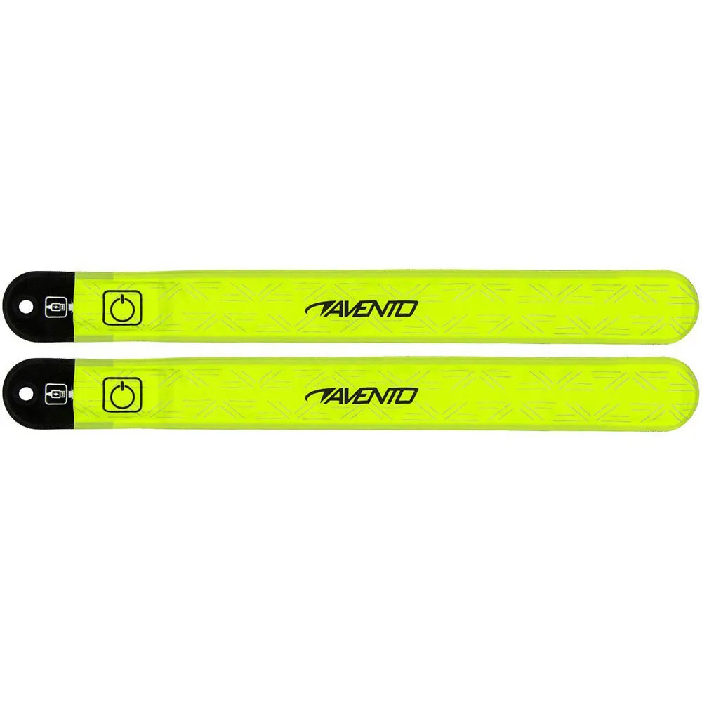 Avento Slap-on Rechargeable Led Armband 2 Einheiten unisex, Fluorescent yellow / silver grey, One Size