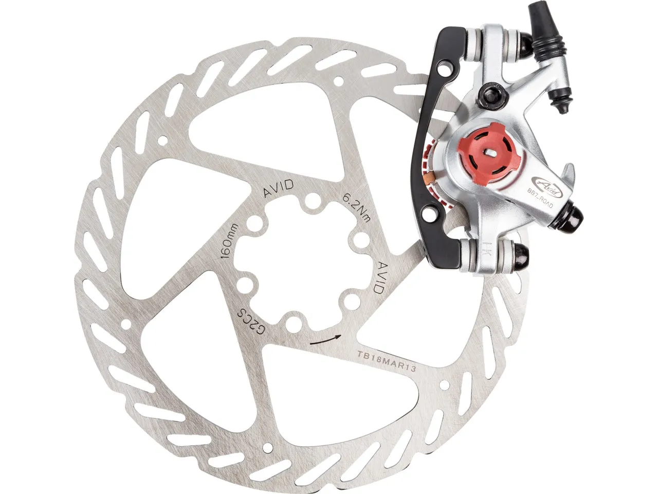 Avid BB7 Road Scheibenbremse mit Bremsscheibe, Silber, VR/HR 160mm Scheibe
