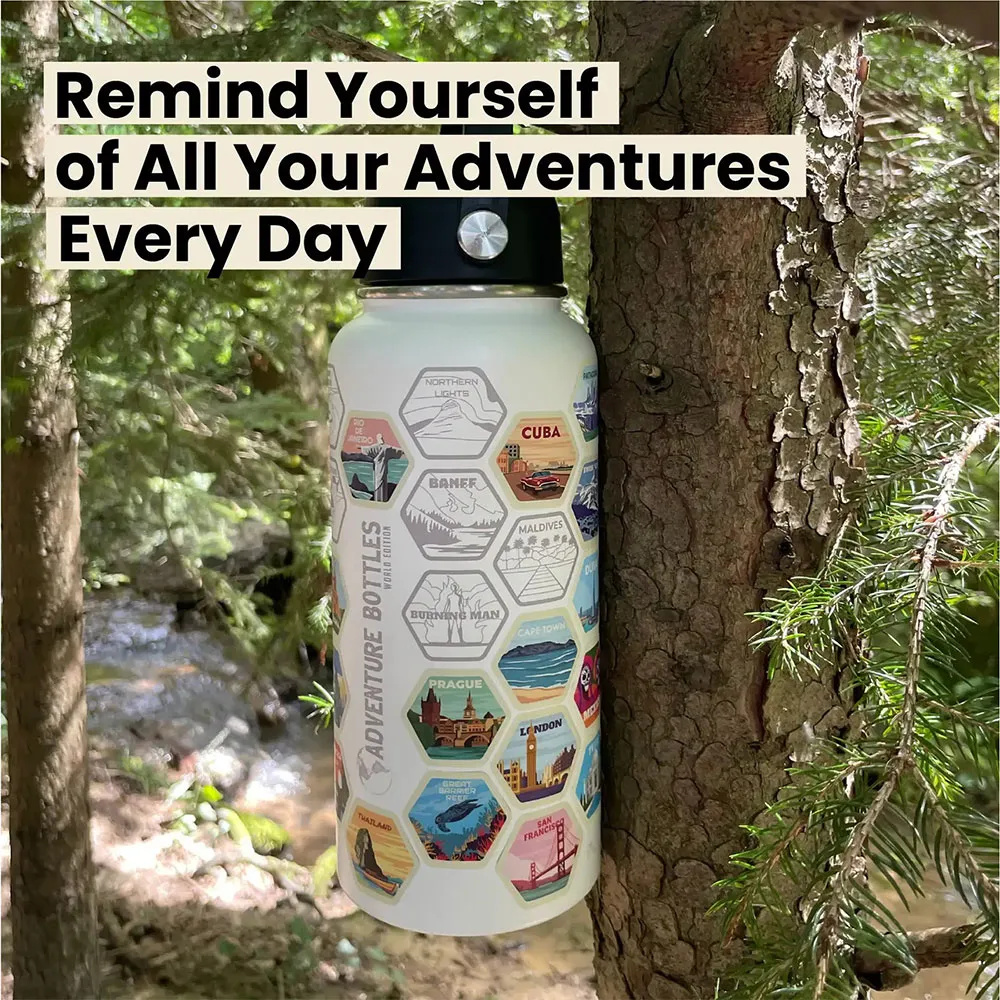 Awesome Maps Adventure World 1l Thermosflasche, White, One Size Awesome Maps Adventure World 1l Thermosflasche, White, One Size