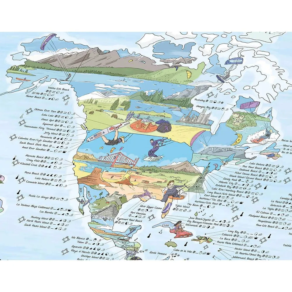 Awesome Maps Kitesurf Best Ing Spots In The World Karte, One size Awesome Maps Kitesurf Best Ing Spots In The World Karte, One size