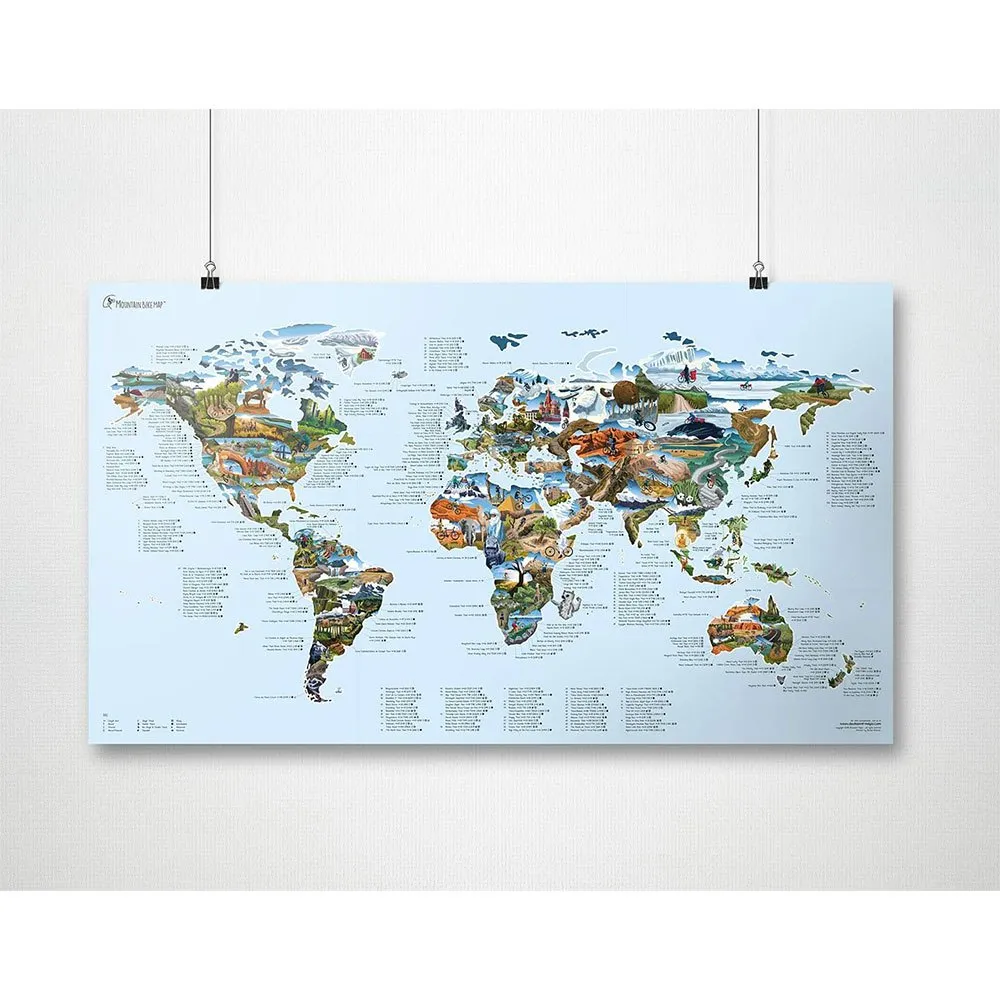 Awesome Maps Mountain Bike Best Trails In The World Karte, One size Awesome Maps Mountain Bike Best Trails In The World Karte, One size
