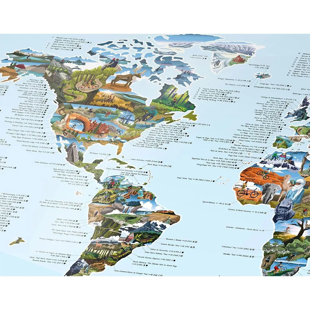 Awesome Maps Mountain Bike Best Trails In The World Karte, One size Awesome Maps Mountain Bike Best Trails In The World Karte, One size