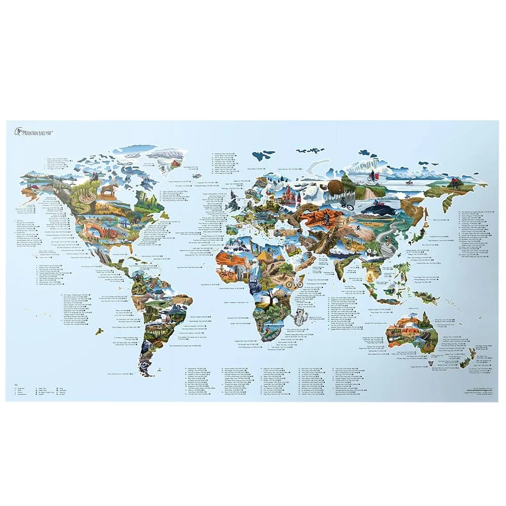 Awesome Maps Mountain Bike Best Trails In The World Karte, One size Awesome Maps Mountain Bike Best Trails In The World Karte, One size
