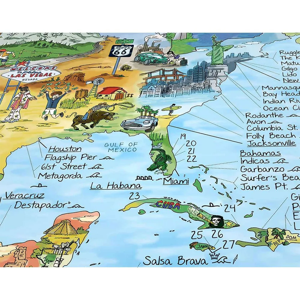 Awesome Maps Surftrip Best Surf Beaches Of The World Original Colored Edition Karte, One size Awesome Maps Surftrip Best Surf Beaches Of The World Original Colored Edition Karte, One size