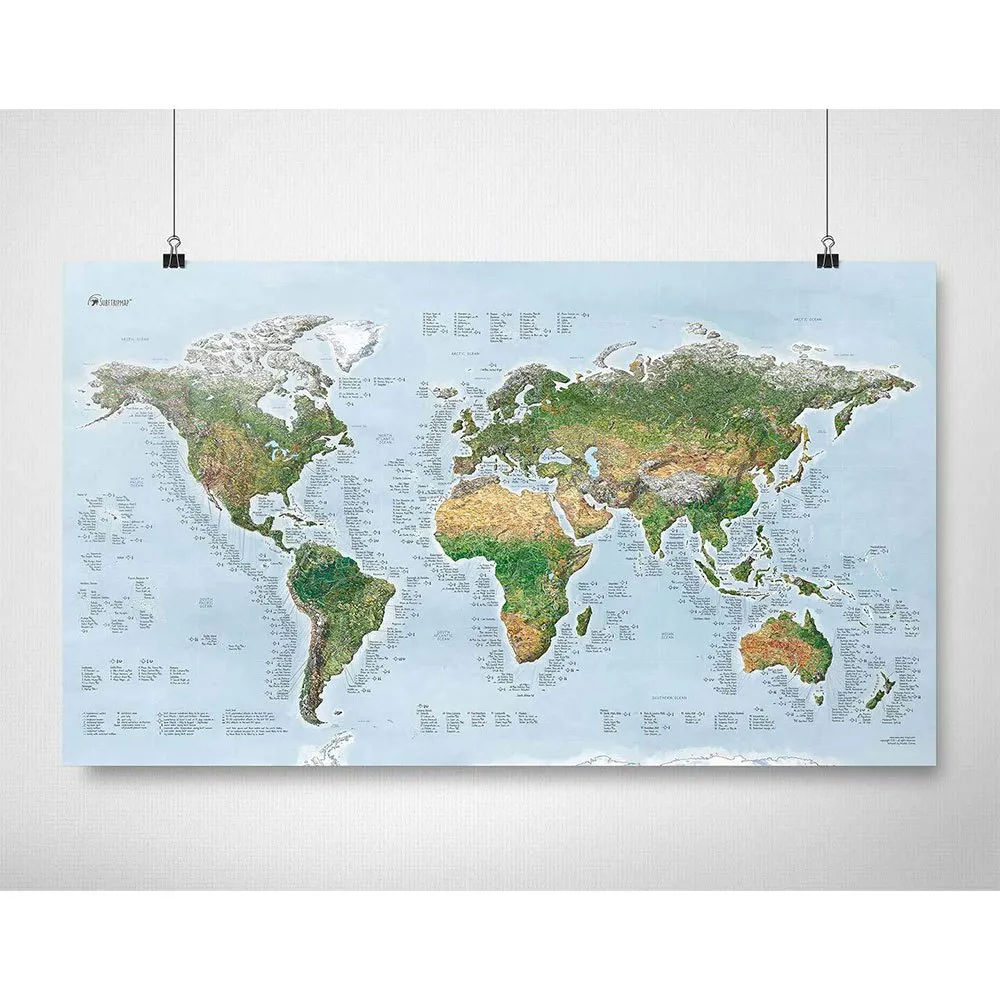 Awesome Maps Surftrip Green Edition Best Surf Beaches Of The World Green Edition Karte, One size