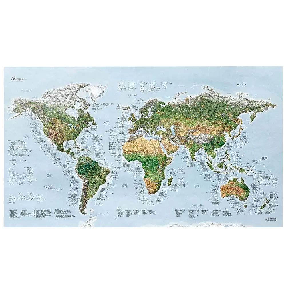 Awesome Maps Surftrip Green Edition Best Surf Beaches Of The World Green Edition Karte, One size