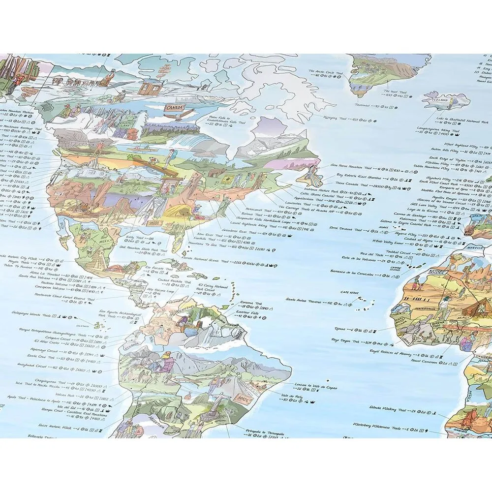 Awesome Maps Wanderkarte Die Besten Wanderwege Der Welt, One size Awesome Maps Wanderkarte Die Besten Wanderwege Der Welt, One size