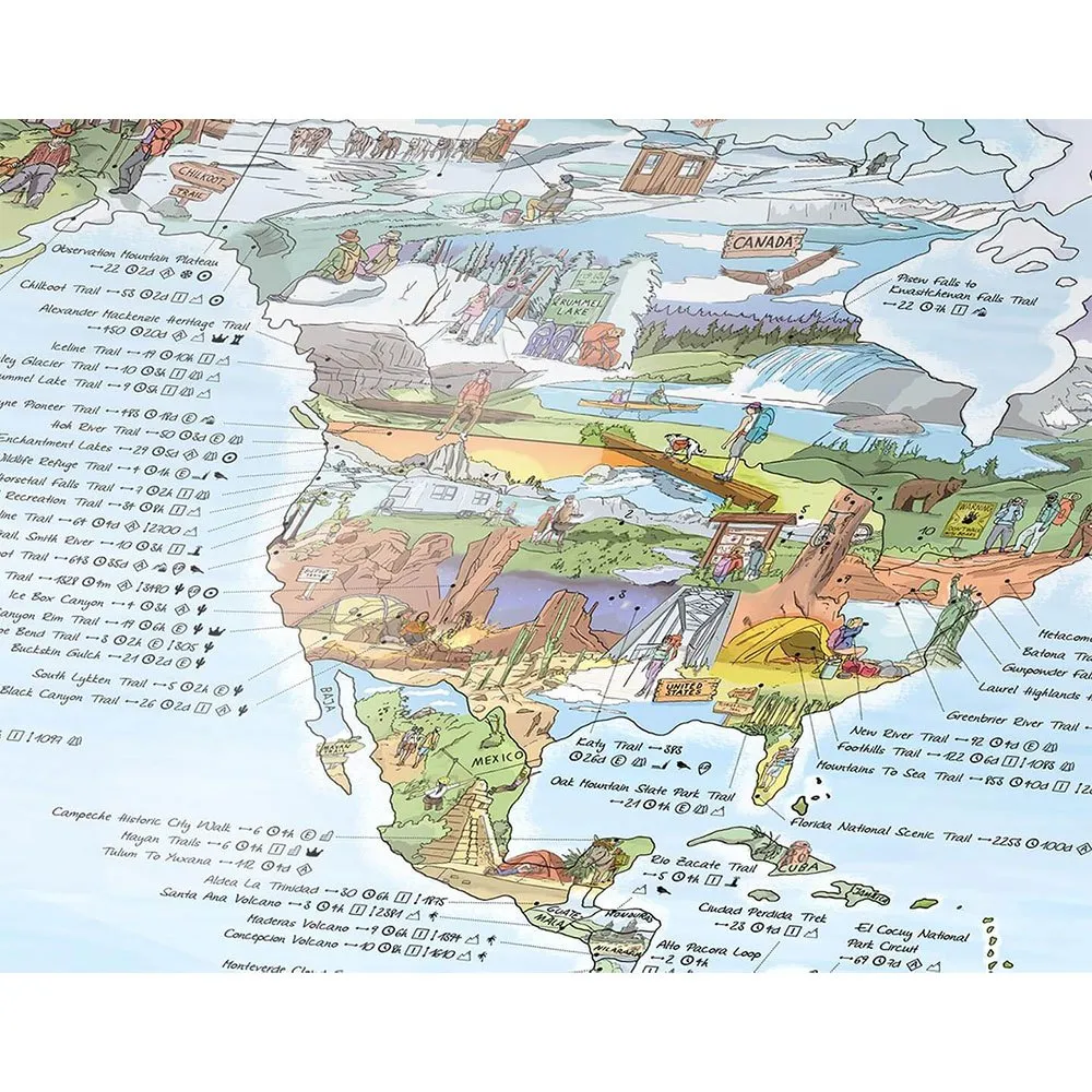 Awesome Maps Wanderkarte Die Besten Wanderwege Der Welt, One size Awesome Maps Wanderkarte Die Besten Wanderwege Der Welt, One size