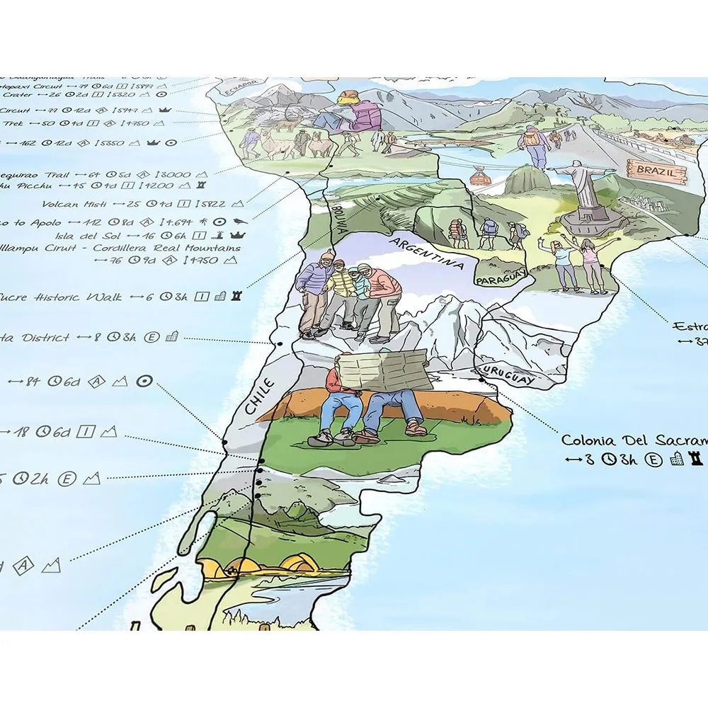 Awesome Maps Wanderkarte Die Besten Wanderwege Der Welt, One size Awesome Maps Wanderkarte Die Besten Wanderwege Der Welt, One size