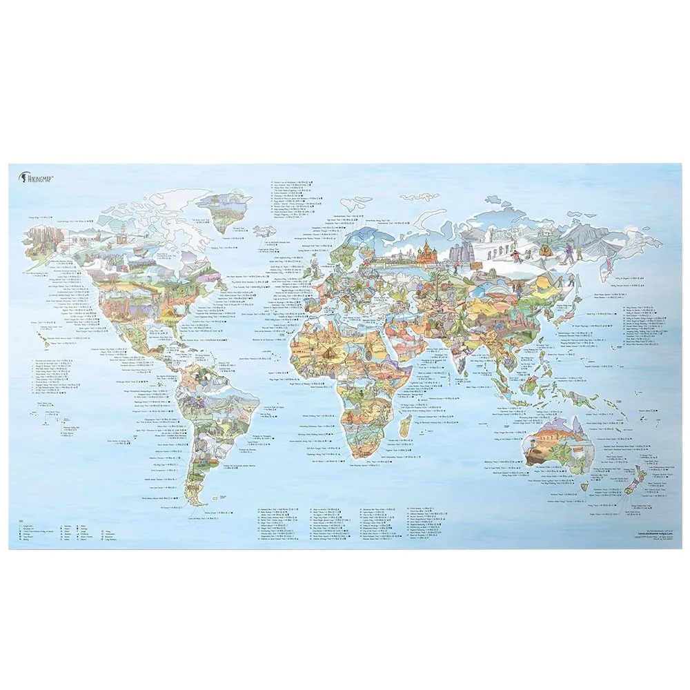 Awesome Maps Wanderkarte Die Besten Wanderwege Der Welt, One size Awesome Maps Wanderkarte Die Besten Wanderwege Der Welt, One size