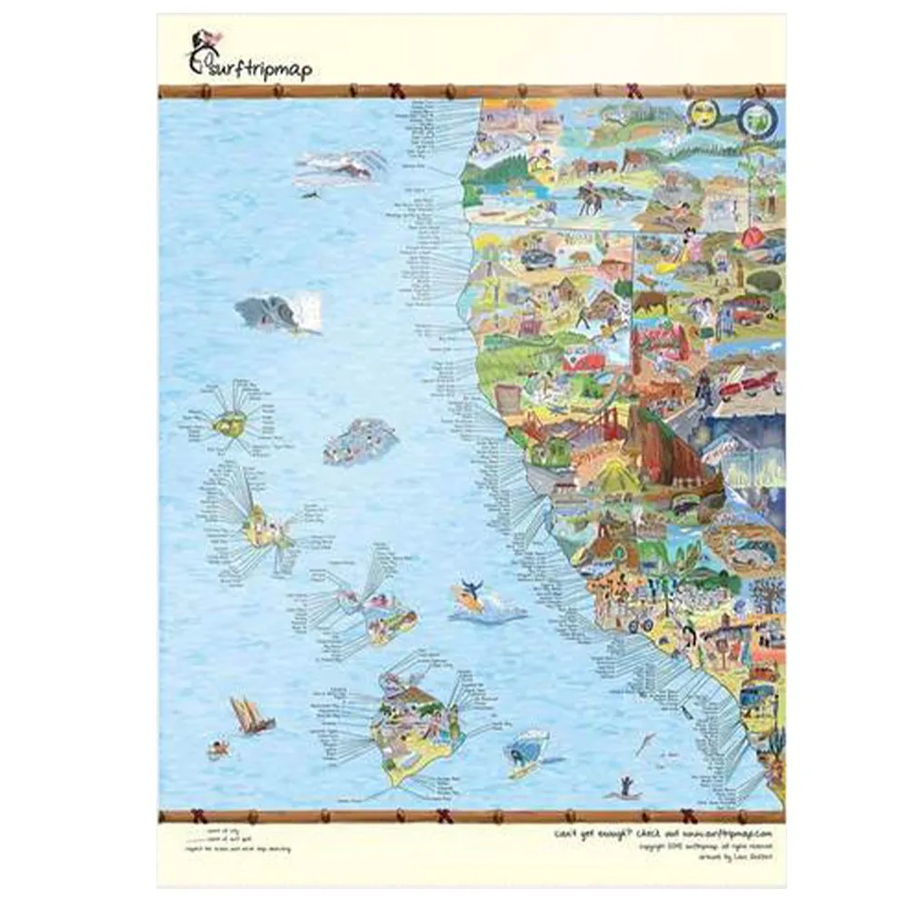 Awesome Maps West Coast Map Plakat, Multicolour, One Size Awesome Maps West Coast Map Plakat, Multicolour, One Size
