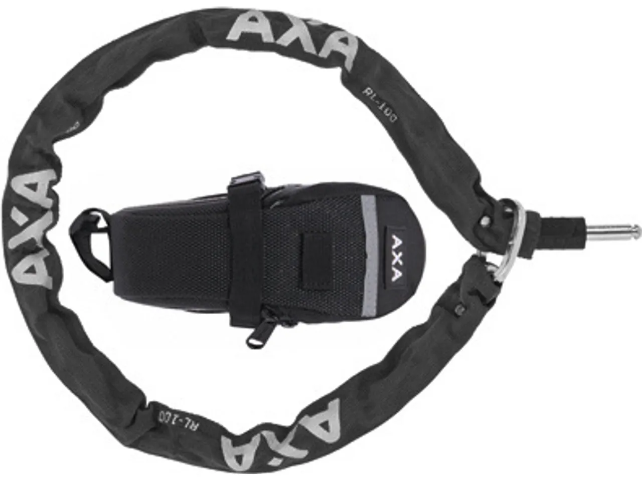 Axa RLC 100 Einsteckkette + Satteltasche, Schwarz, one_size