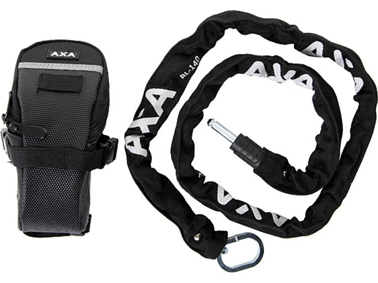Axa RLC 140 Einsteckkette + Satteltasche, Schwarz, one_size