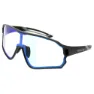 Barbieri Mit Fotochromen Sonnenbrillen Mit Etui Italienisch, Black matt / revo blue, Clear Mirror/CAT0-3