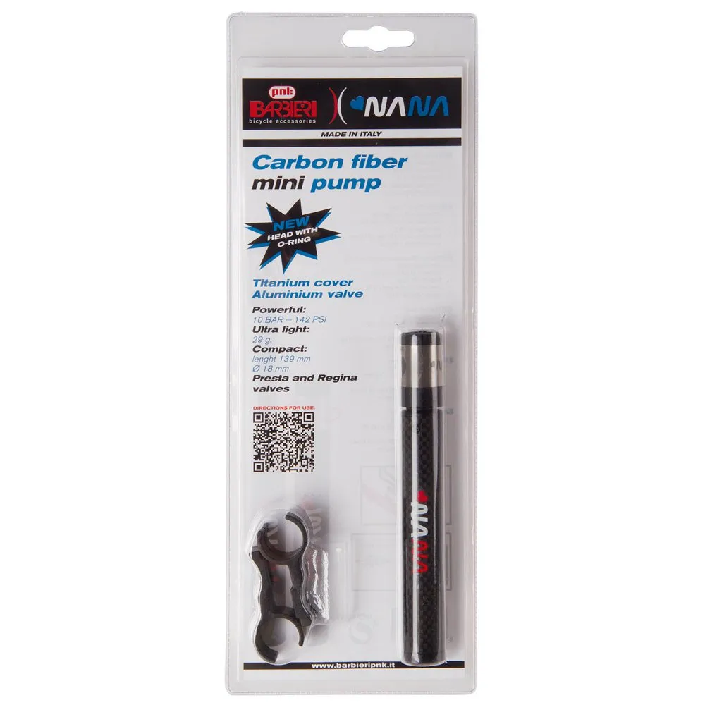 Barbieri Nana Carbon Mini-pumpe, Carbon, 142psi Barbieri Nana Carbon Mini-pumpe, Carbon, 142psi