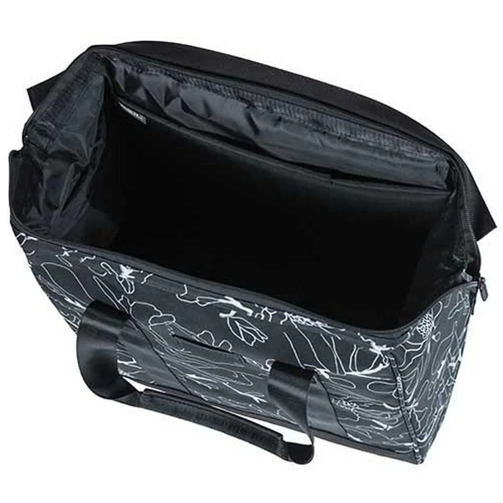 Basil Grand Flower Hook-on Fahrradtasche 23l, Black / white, One Size