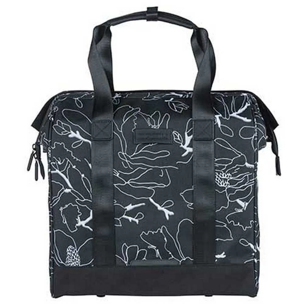 Basil Grand Flower Hook-on Fahrradtasche 23l, Black / white, One Size