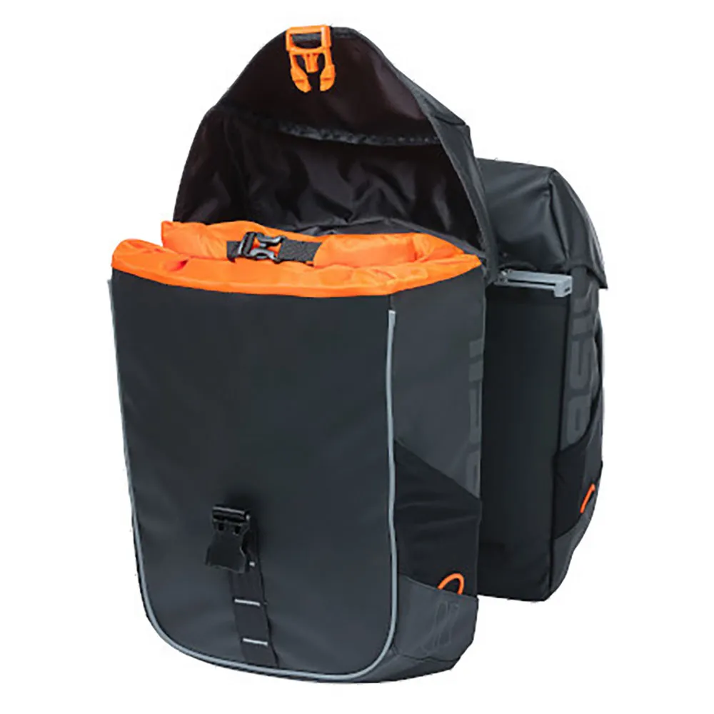 Basil Miles Tarpaulin Mik Fahrradtaschen 34l, Black / orange, One Size Basil Miles Tarpaulin Mik Fahrradtaschen 34l, Black / orange, One Size