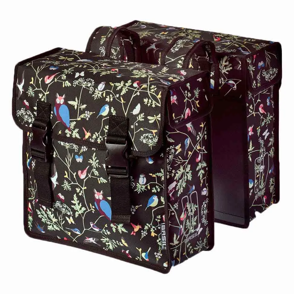 Basil Wanderlust Double Fahrradtaschen 35l, Black / flowers, One Size Basil Wanderlust Double Fahrradtaschen 35l, Black / flowers, One Size