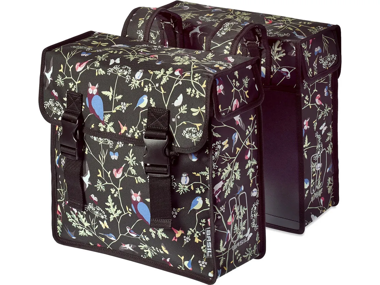 Basil Wanderlust Fahrradtasche, Black / flowers, One Size
