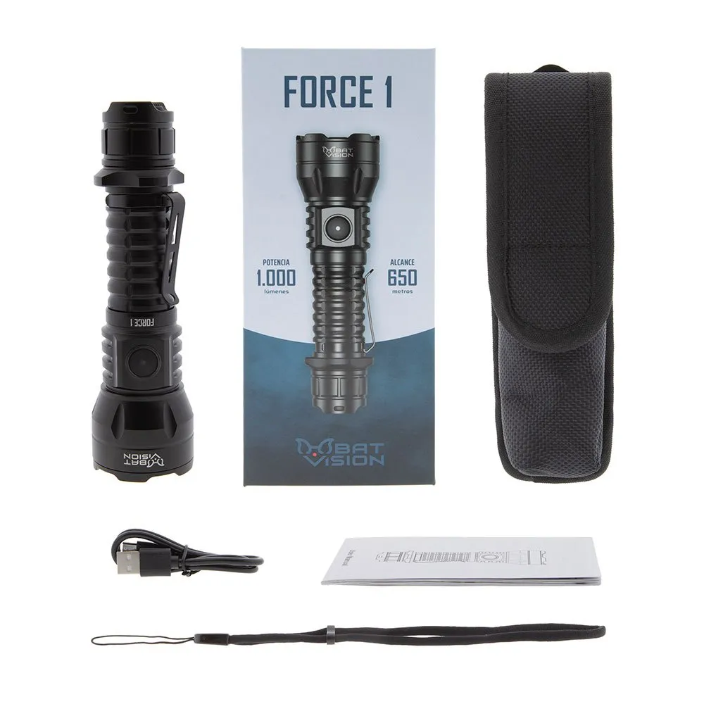 Bat Vision Force One Led-taschenlampe, Black, 1000 Lumina Bat Vision Force One Led-taschenlampe, Black, 1000 Lumina