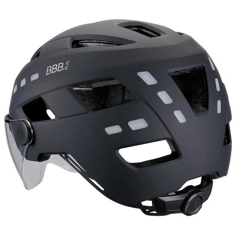 BBB District Led Faceshield Stadthelm, Matt black BBB District Led Faceshield Stadthelm, Matt black