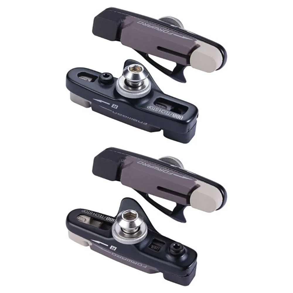 BBB Techstop Y V-brake Komplette Felgenbremsbeläge 2 Paare, Black / grey, One Size BBB Techstop Y V-brake Komplette Felgenbremsbeläge 2 Paare, Black / grey, One Size