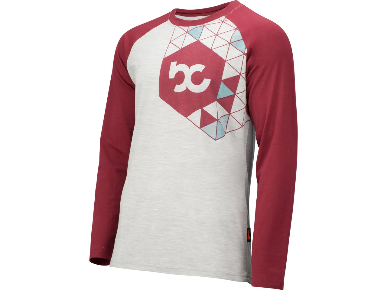 bc original Merino L/S Bike Shirt, Silver-grey melange-wine red bc original Merino L/S Bike Shirt, Silver-grey melange-wine red