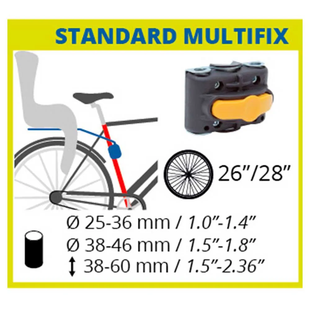 Bellelli Little Duck Standard Multifix Kindersitz Für Fahrrad Hinten, Yellow hi viz, Max 22kg Bellelli Little Duck Standard Multifix Kindersitz Für Fahrrad Hinten, Yellow hi viz, Max 22kg