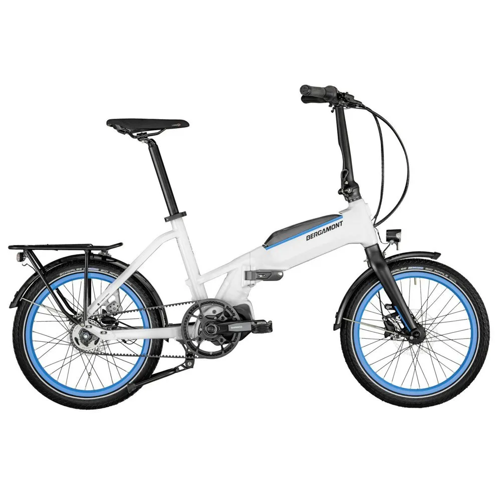 Bergamont Paul-e Eq Expert Faltbares Elektrofahrrad, White / blue, One Size, 504Wh Bergamont Paul-e Eq Expert Faltbares Elektrofahrrad, White / blue, One Size, 504Wh