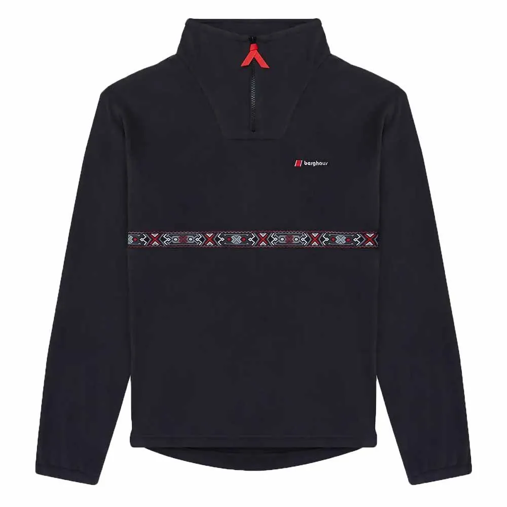 Berghaus Oversized Aztec Fleece Mit Halbem Reißverschluss, Jet black Berghaus Oversized Aztec Fleece Mit Halbem Reißverschluss, Jet black