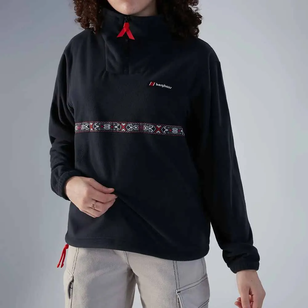 Berghaus Oversized Aztec Fleece Mit Halbem Reißverschluss, Jet black Berghaus Oversized Aztec Fleece Mit Halbem Reißverschluss, Jet black
