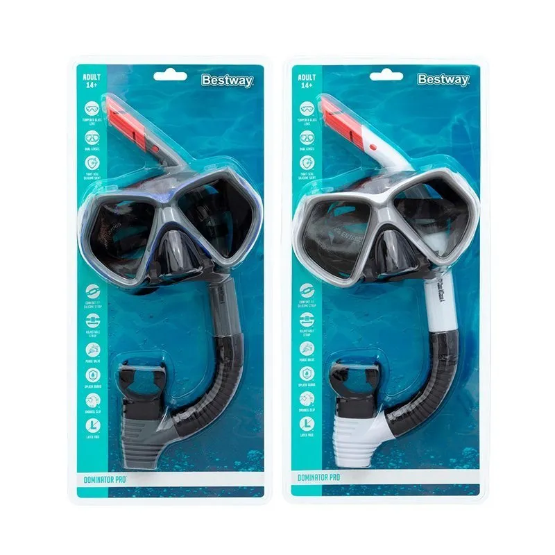 Bestway 24069 Freizeit-doppelglasmaske + Schnorchel unisex, Assorted, One Size