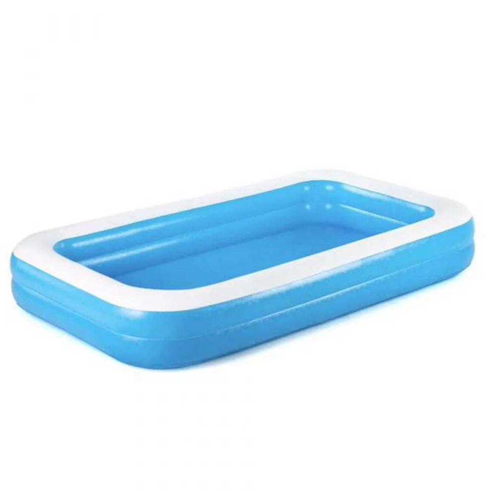 Bestway 305x183x46 Cm Rechteckiges Aufblasbares Schwimmbad, Blue / white, 850L
