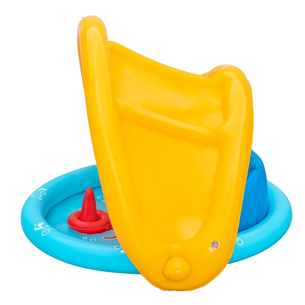 Bestway 52568 Lil´seashapes Planschbecken Mit Schattenspender 112x89x76 Cm, Multicolour, 112 x 86 x 76cm