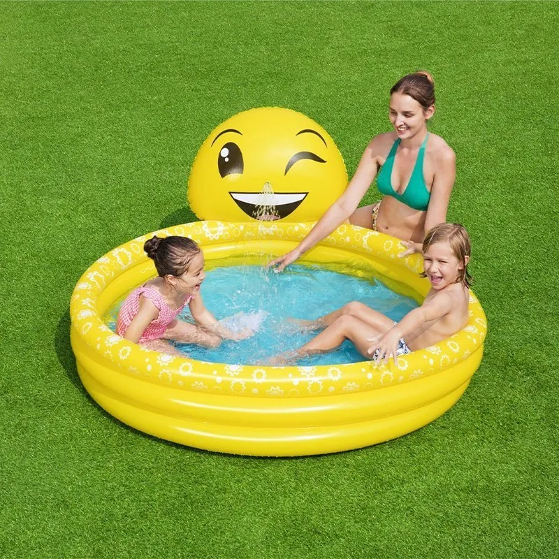 Bestway 53081 Runder Aufblasbarer Pool, Yellow / blue, 165 x 144 x 69cm Bestway 53081 Runder Aufblasbarer Pool, Yellow / blue, 165 x 144 x 69cm