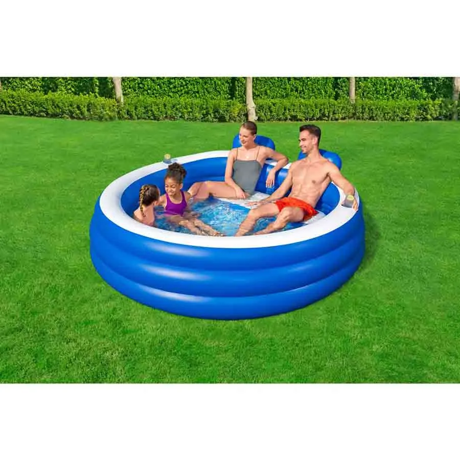 Bestway 54422 Splash Paradise 231x219x79 Cm Runder Aufblasbarer Pool, Royal / white, 231 x 219 x 79 Bestway 54422 Splash Paradise 231x219x79 Cm Runder Aufblasbarer Pool, Royal / white, 231 x 219 x 79
