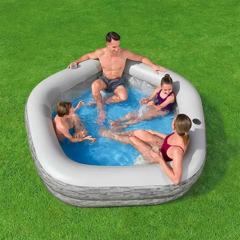 Bestway 54423 Aufblasbarer Pool, Grey / blue, 213 x 119 x 61cm Bestway 54423 Aufblasbarer Pool, Grey / blue, 213 x 119 x 61cm