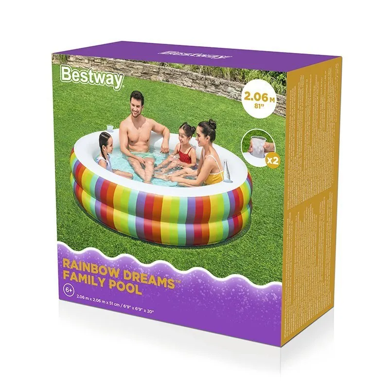 Bestway 54443 Runder Aufblasbarer Pool, Multicolor, 206 x 206 x 51cm Bestway 54443 Runder Aufblasbarer Pool, Multicolor, 206 x 206 x 51cm