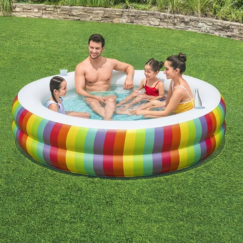 Bestway 54443 Runder Aufblasbarer Pool, Multicolor, 206 x 206 x 51cm Bestway 54443 Runder Aufblasbarer Pool, Multicolor, 206 x 206 x 51cm