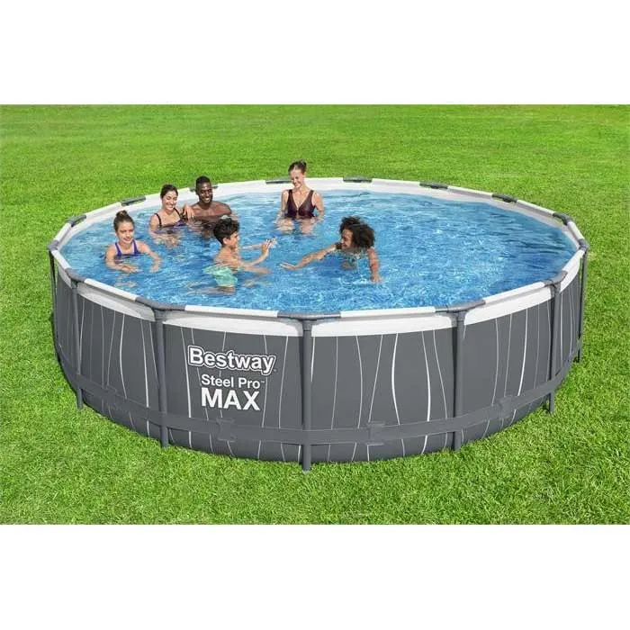 Bestway 561gd Steel Pro Max Ø457x107cm Runder Rohrpool, White / grey / blue, 14970L Bestway 561gd Steel Pro Max Ø457x107cm Runder Rohrpool, White / grey / blue, 14970L