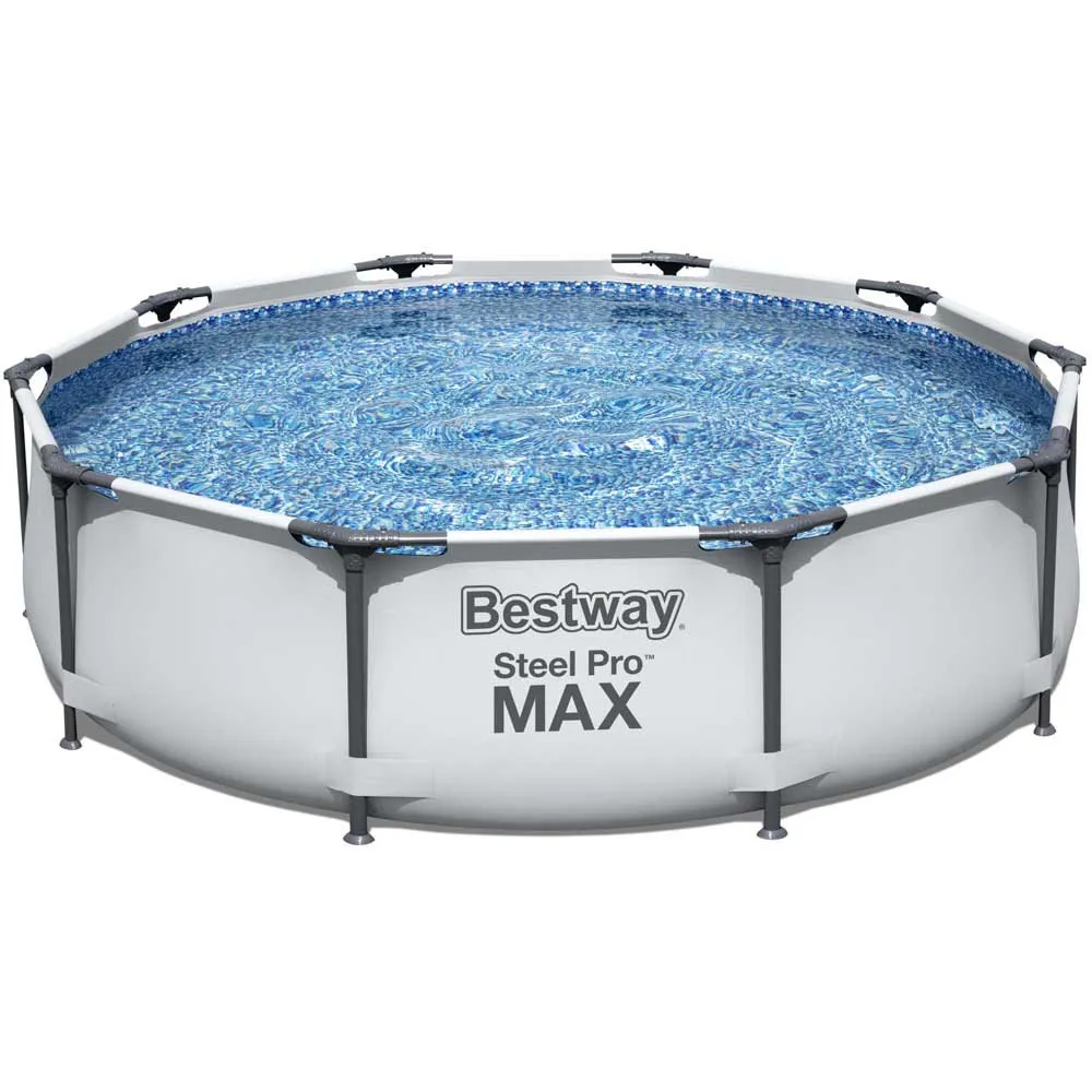 Bestway 56406 Steel Pro Max Ø305x76cm Runder Rohrpool Ohne Filter/reinigung, White / grey / blue, 4678L Bestway 56406 Steel Pro Max Ø305x76cm Runder Rohrpool Ohne Filter/reinigung, White / grey / blue, 4678L