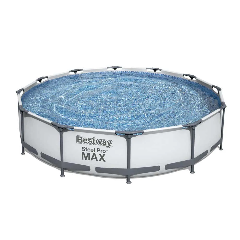 Bestway 56416 Steel Pro Max Ø366x76cm Runder Rohrpool, White / grey / blue, 6473L Bestway 56416 Steel Pro Max Ø366x76cm Runder Rohrpool, White / grey / blue, 6473L