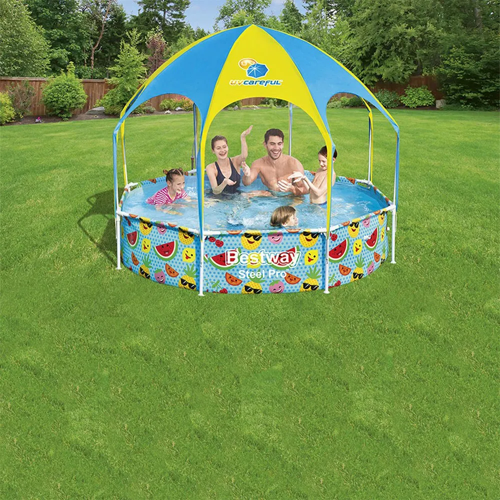 Bestway 56432 Steel Pro Splash-in-shade Ø244x51cm Runder Rohrpool Ohne Filter/reinigung unisex, Multicolour, 1688L Bestway 56432 Steel Pro Splash-in-shade Ø244x51cm Runder Rohrpool Ohne Filter/reinigung unisex, Multicolour, 1688L