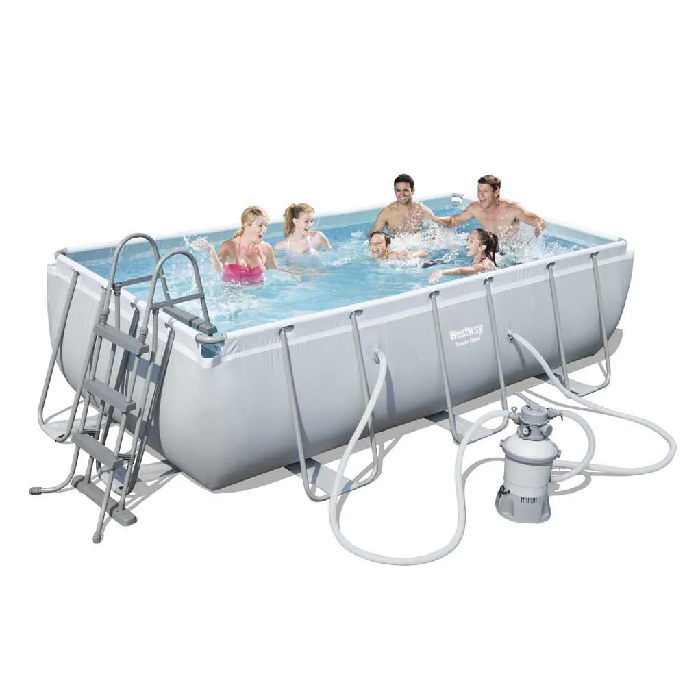 Bestway 56442 Power Steel 404x201x100cm Rechteckiges Rohrpool, Grey / blue, 6478L Bestway 56442 Power Steel 404x201x100cm Rechteckiges Rohrpool, Grey / blue, 6478L