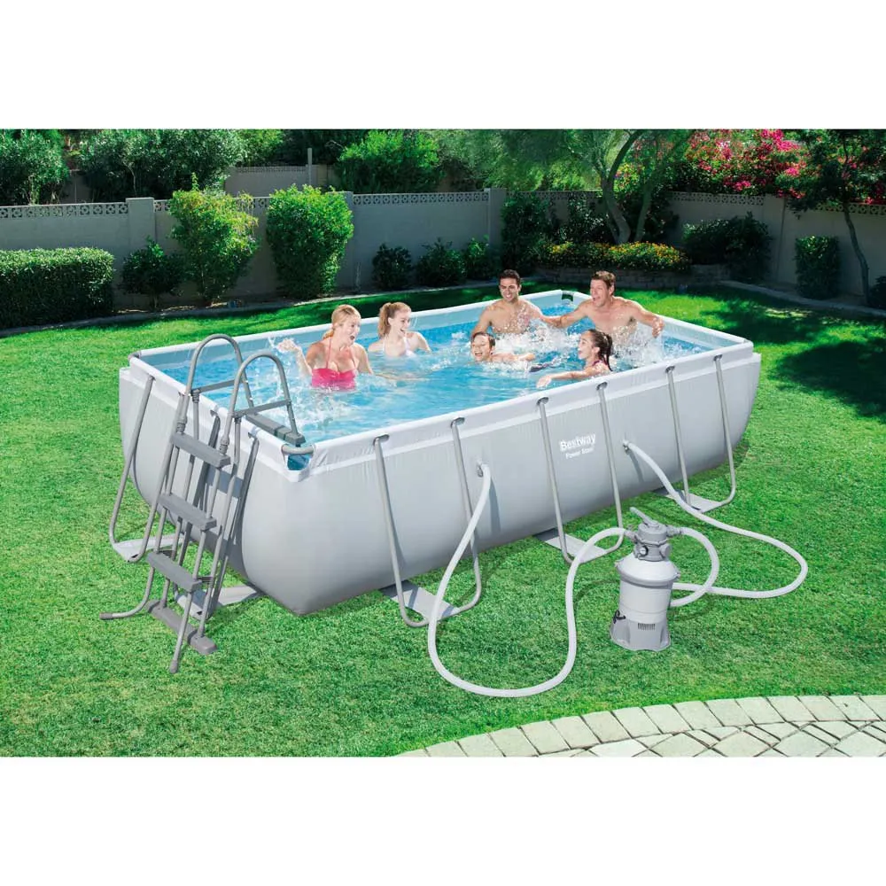 Bestway 56442 Power Steel 404x201x100cm Rechteckiges Rohrpool, Grey / blue, 6478L Bestway 56442 Power Steel 404x201x100cm Rechteckiges Rohrpool, Grey / blue, 6478L