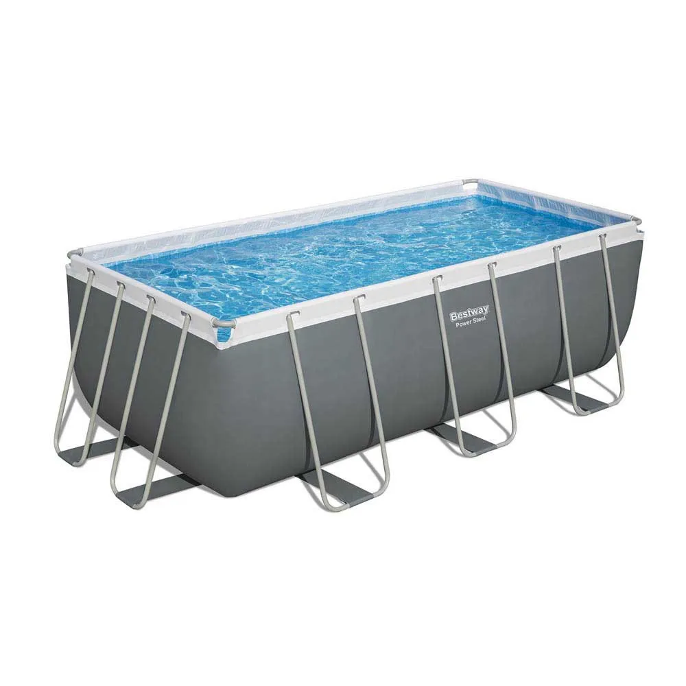 Bestway 56457 Power Steel 412x201x122cm Rechteckiges Rohrpool, Grey / blue, 8124L Bestway 56457 Power Steel 412x201x122cm Rechteckiges Rohrpool, Grey / blue, 8124L